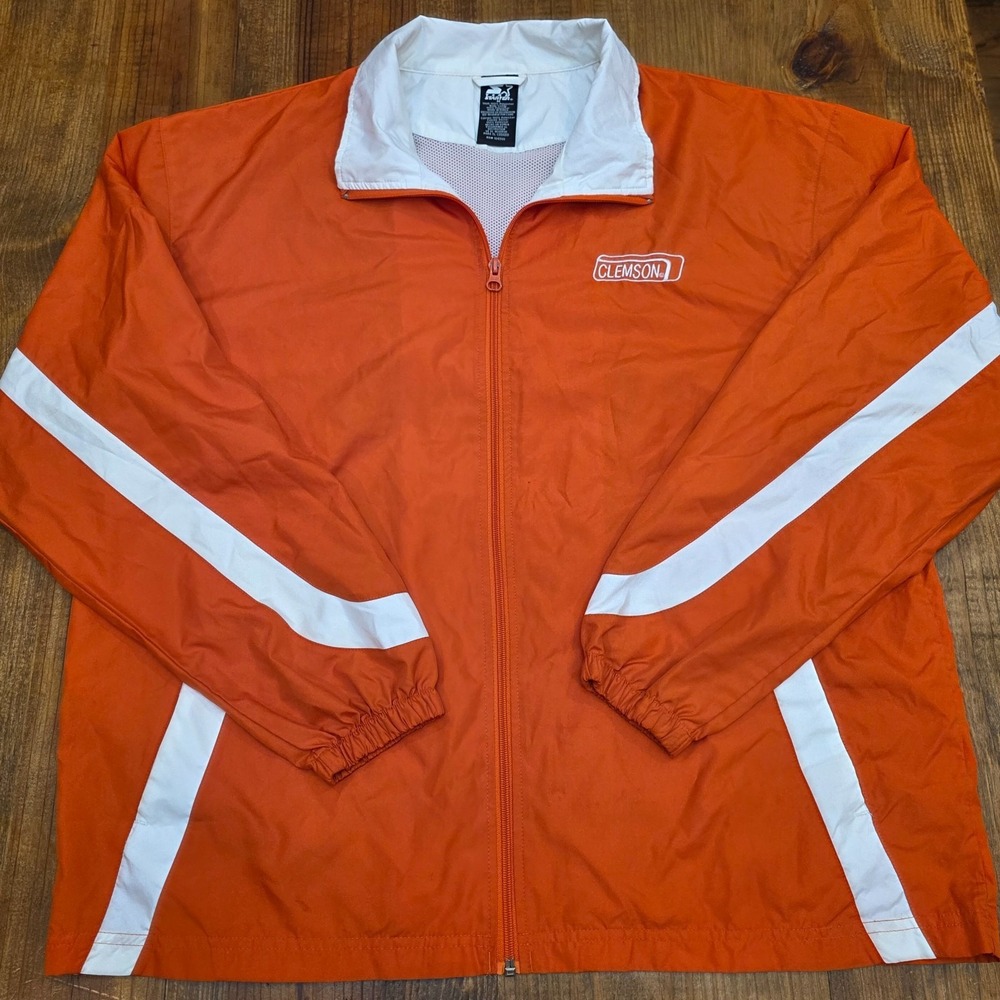 Vintage Clemson Tigers Team Starter‎ Lightweight Windbreaker Orange - M